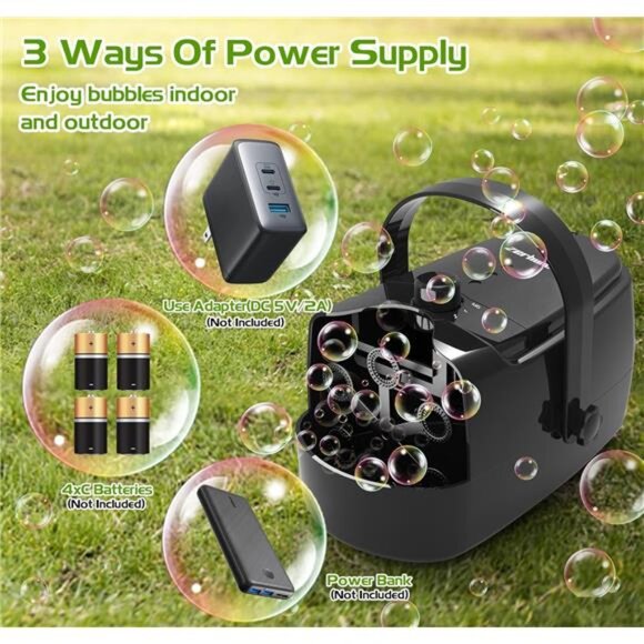 Bubble Machine Durable Automatic Bubble Blower, 18000+ Big Bubbles Per Minute - Picture 6 of 7